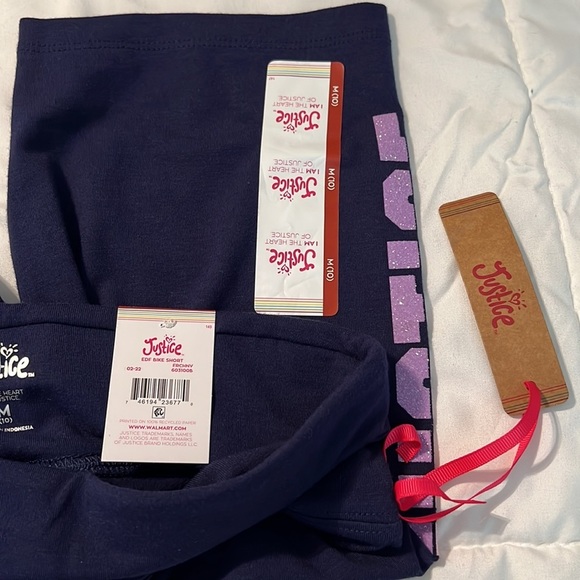 Justice EDF Blue Bike Shorts Girls - Picture 3 of 5